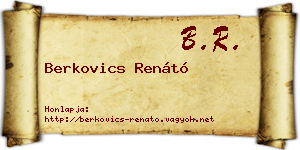 Berkovics Renátó névjegykártya