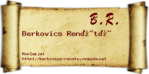 Berkovics Renátó névjegykártya